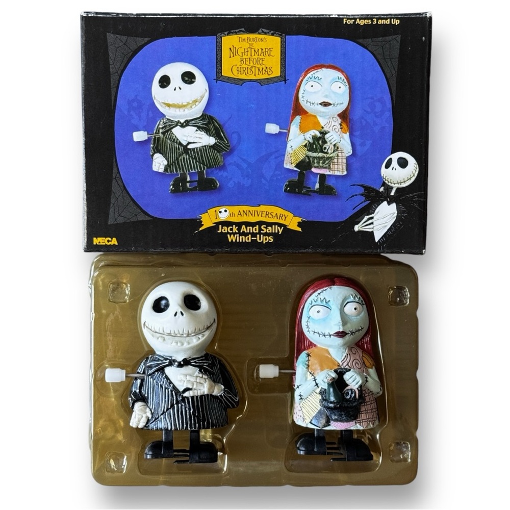Tim Burton's Nightmare Before Christmas Jack & Sally Wind Ups Figures 2003 NECA